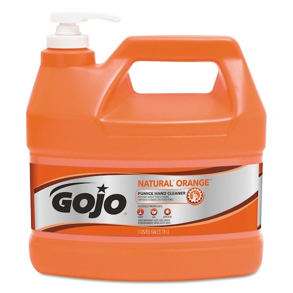 Gojo NATURAL ORANGE Pumice Hand Cleaner, Citrus, 1 gal Pump